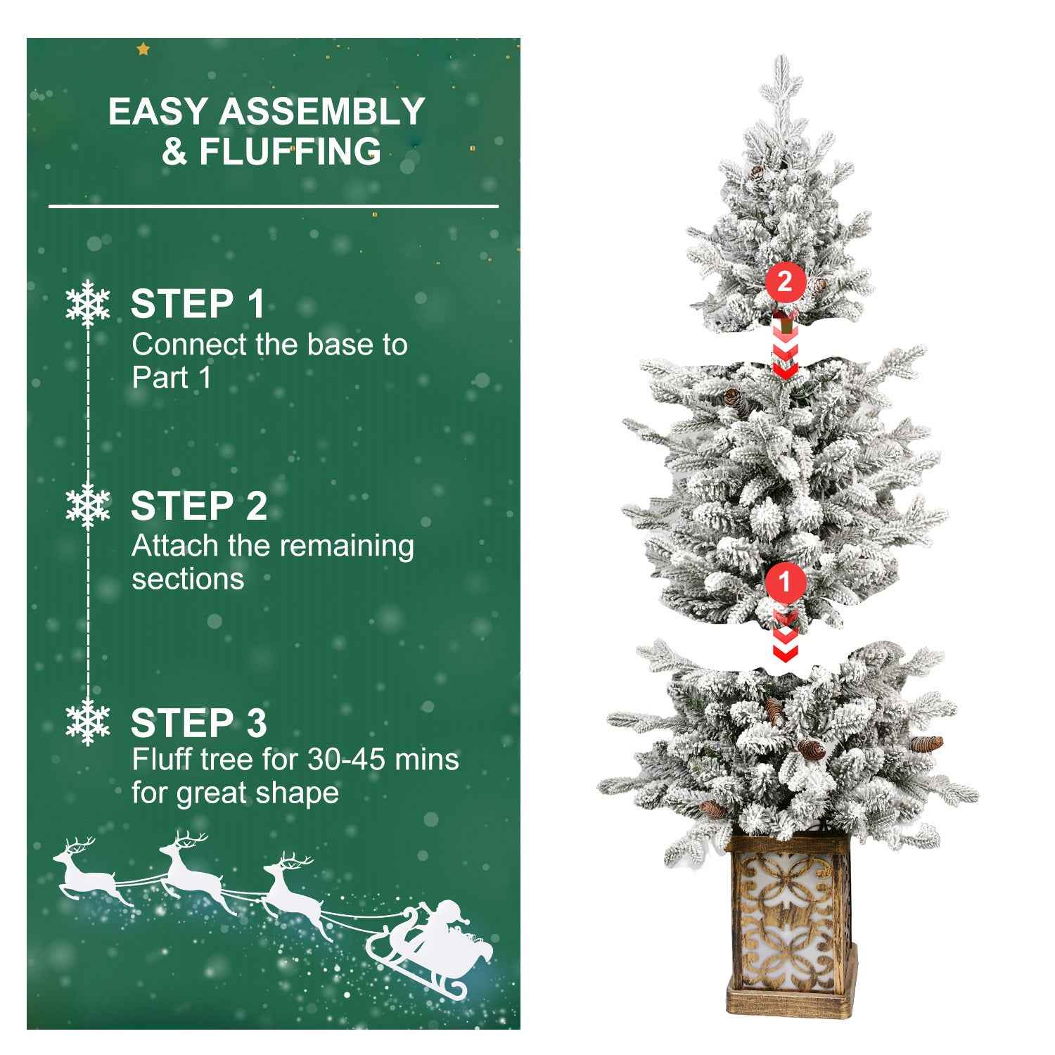 4ft Pre-lit Potted Porch Christmas Tree - Multicolor Lights with Metal Basin