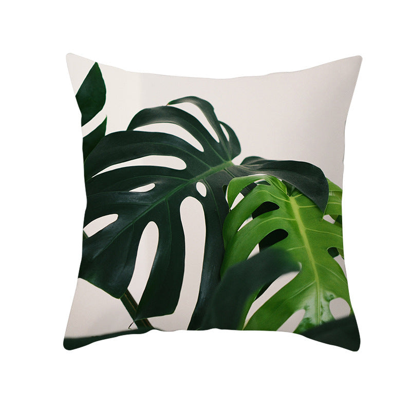 Light Tropical Plants Home Decor Peach Skin Fleece Pillowcase - DropOnline.co