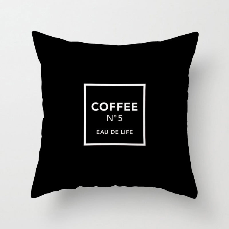 Geometric English Letter Simple And Light Luxury Waist Cushion Pillowcase - DropOnline.co