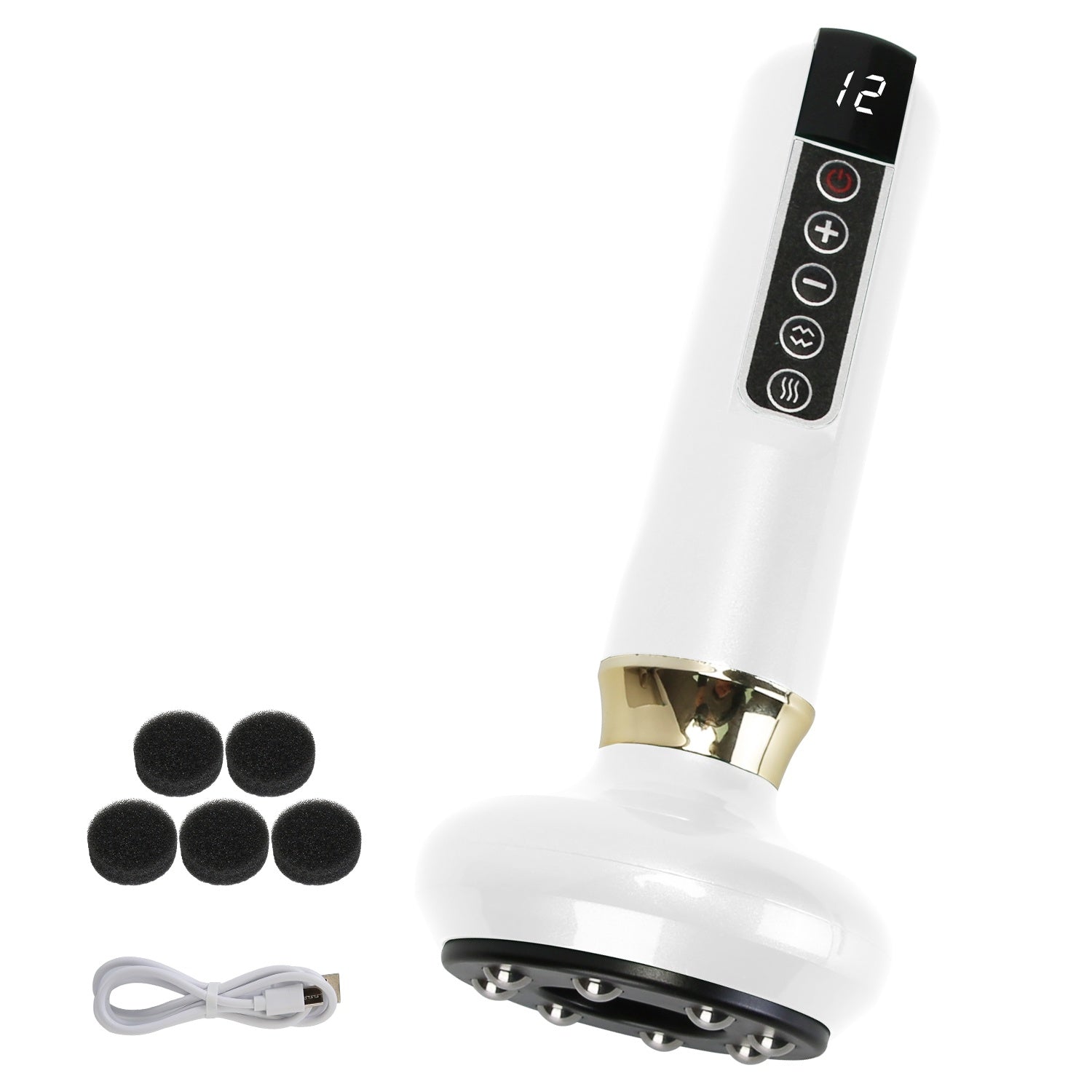 1Pc Anti Cellulite Massager Handheld Vacuum Suction Cupping Kit Beauty Tool With 12 Suction Mode 12 Heating 20Mins Auto-Off One-Key Pressure Release For Abdomen Thighs Buttocks Neck - DropOnline.co