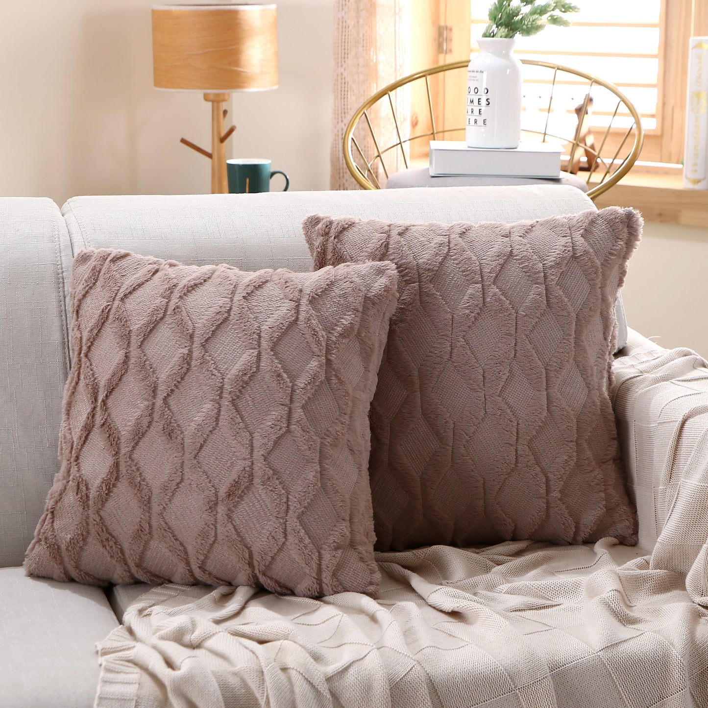 18"x18" Throw Pillow FULL set of cover and insert  Wide Variety of Colors reversable