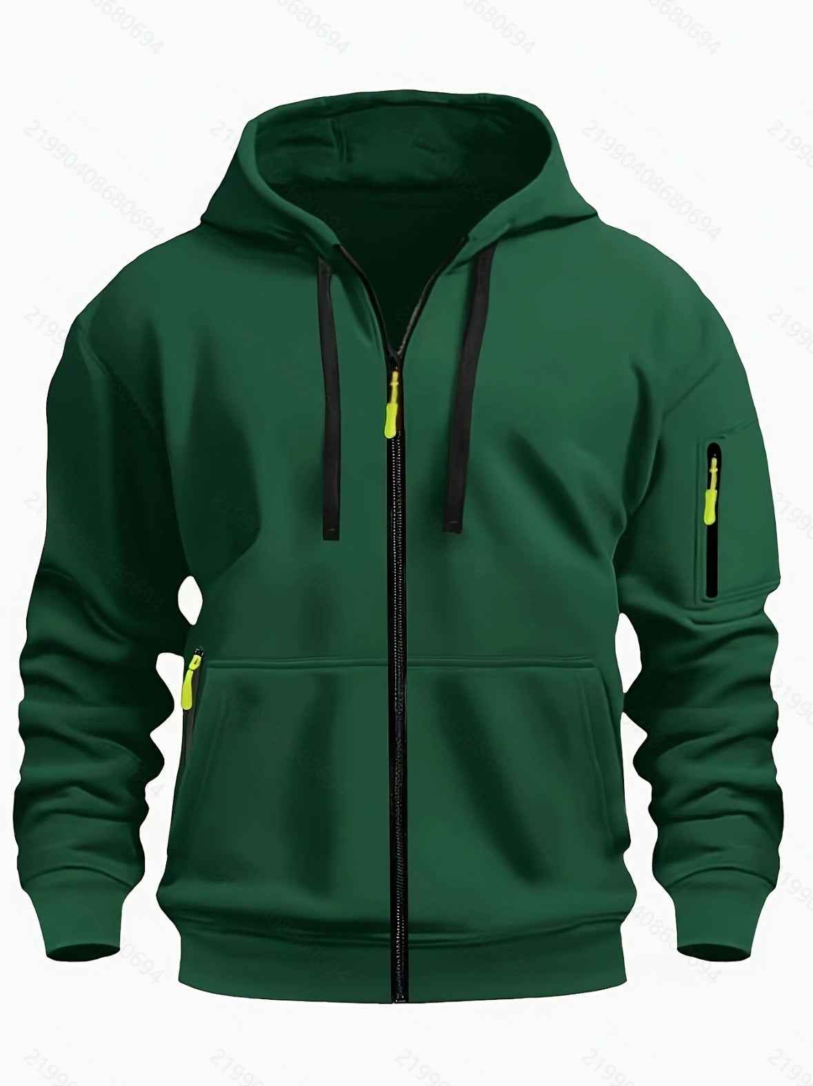 Men's Zipper Hooded Sweatshirt - Sports Casual Cardigan Jacket