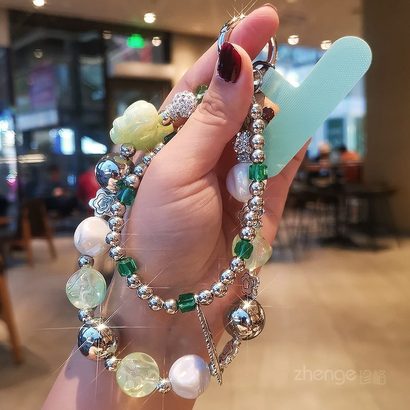 Women's Double Chain Feather Short Cellphone Chain - DropOnline.co