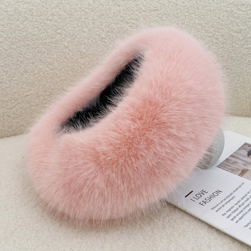 Autumn Winter Fur Hair Ring Hat - Thickened Topless Design - DropOnline.co