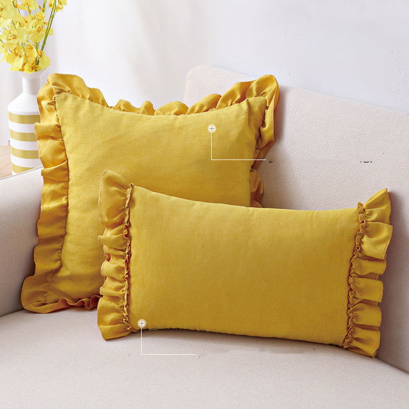 Pillowcase Small  Cushion Pillow Suede Sofa Bedside Pillowcase - DropOnline.co