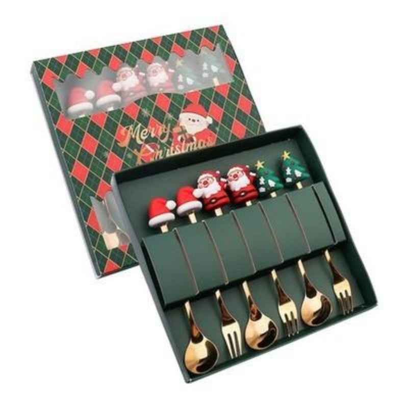 Six-piece Flatware Mixing Spoon Style Cutlery Set - Holiday Dining - DropOnline.co