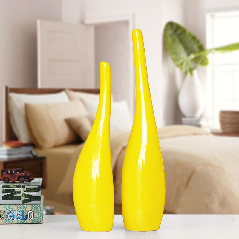 Nordic Gold Plating Ceramic Vases Model Room Home Decor - DropOnline.co