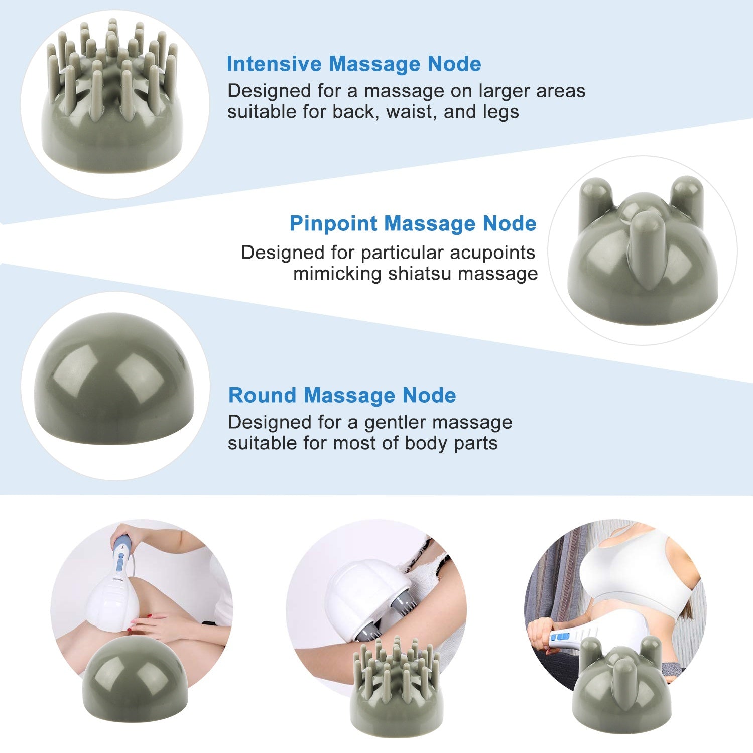 1Pc Electric Full Body Percussion Massager Handheld Double Head Vibrating Body Relax For Neck Back Legs - DropOnline.co