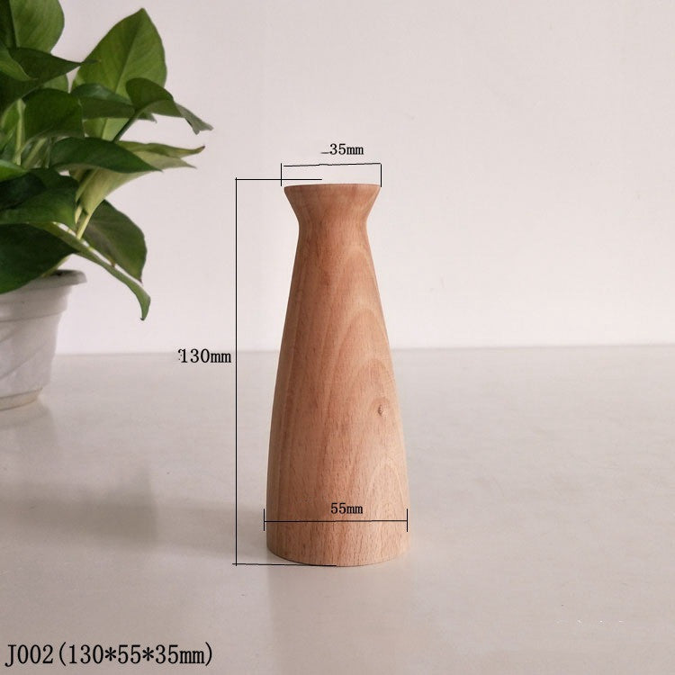 Home Simple Decoration Wooden Vase - Modern Minimalist Office Desktop Flower Holder - DropOnline.co