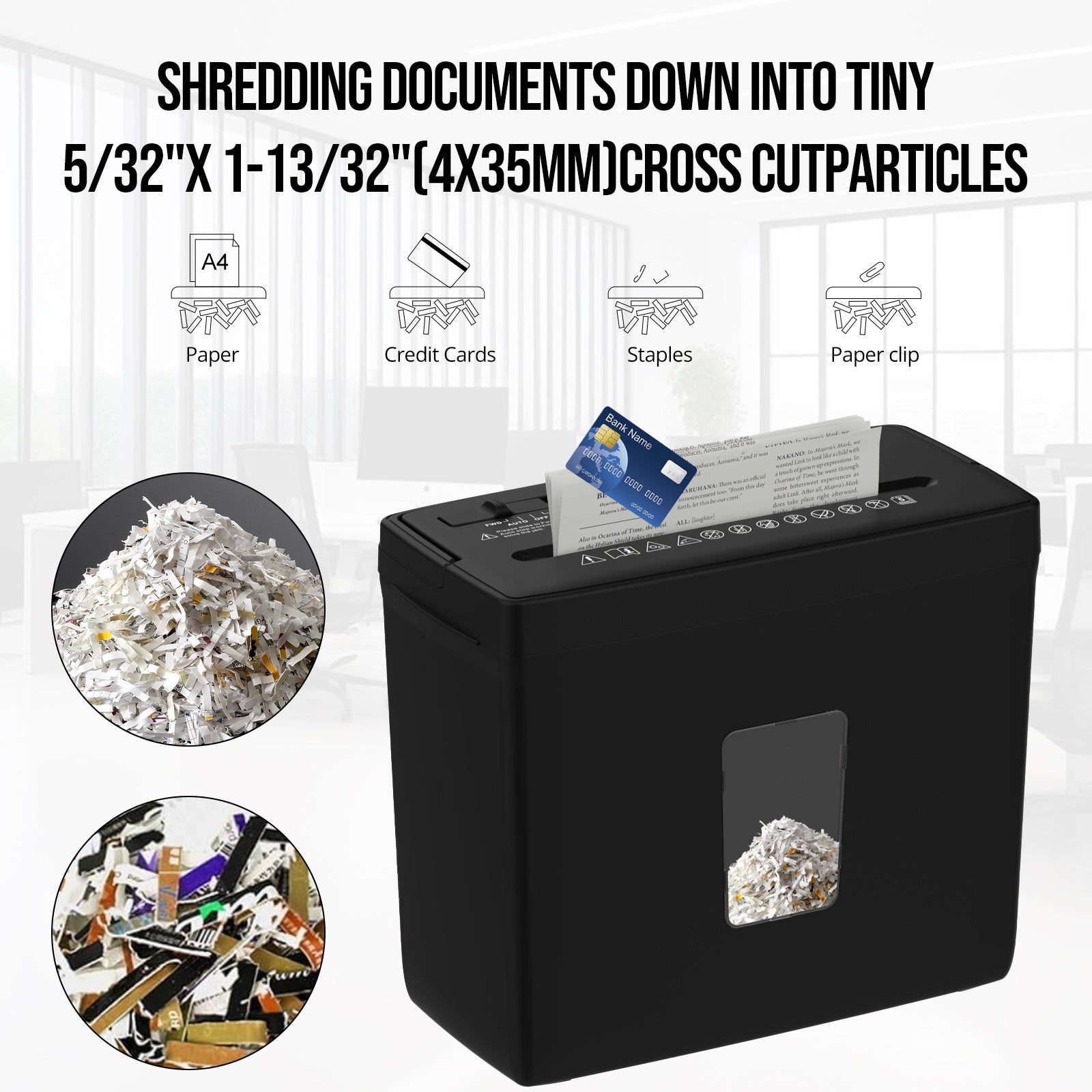 Woolsche 5 Sheet Cross Cut Paper Shredder For Home Use, Jam Proof - DropOnline.co