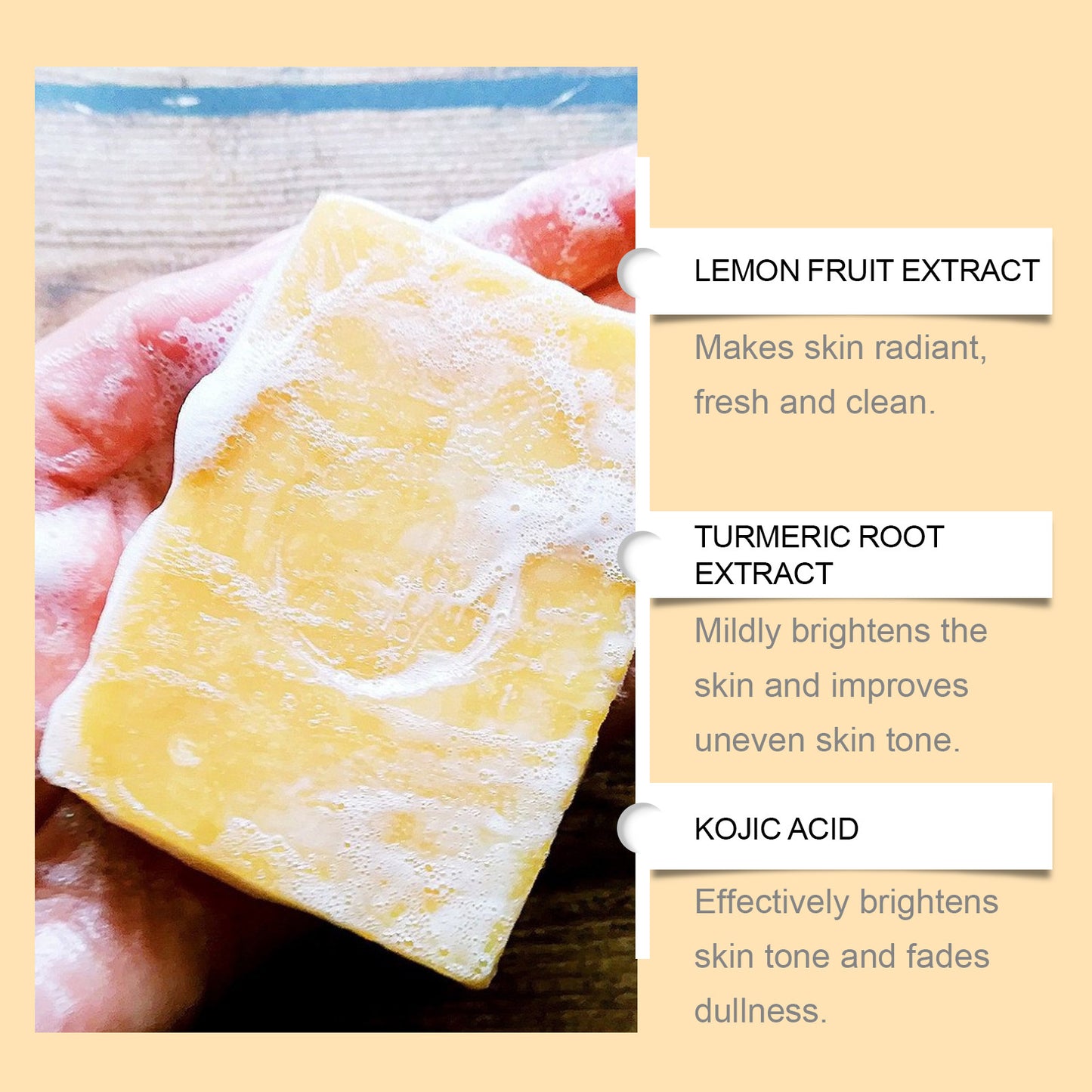 Lemon Turmeric Brightening Soap Gently Cleanses The Skin, Moisturizes, Hydrates And Replenishes Water. It Is A Facial And Body Care Soap - DropOnline.co