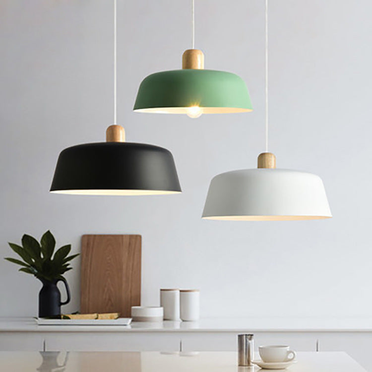Nordic Wood Pendant Lighting Fixture Luminaire Round Kitchen Dining Room Hanging Lamp Suspension Light Home Decor Black Bedside - DropOnline.co