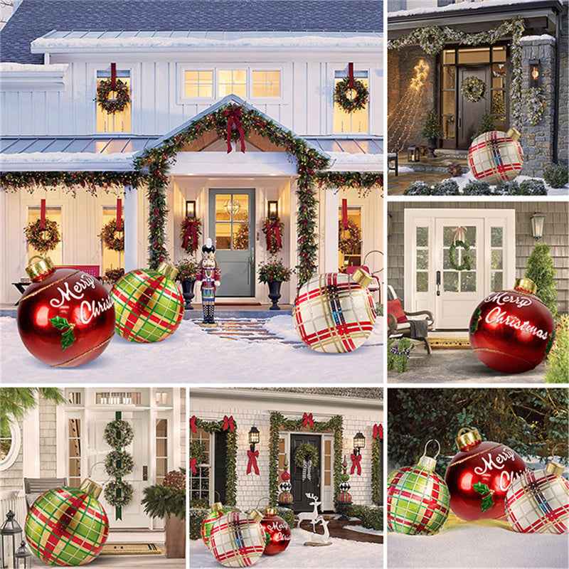 Giant Inflatable Christmas Ball 60cm - PVC Outdoor Ornament Decoration for Tree & Yard - DropOnline.co