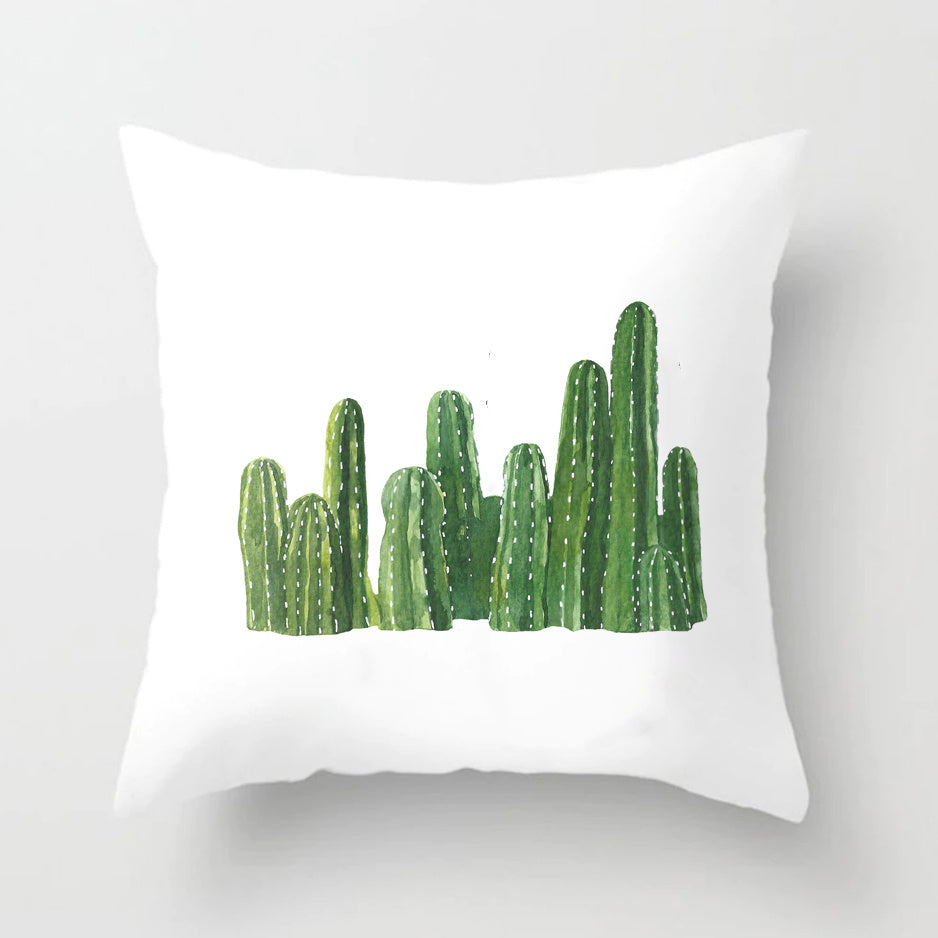Soft Cactus Print Throw Pillow Cushion Cover - DropOnline.co