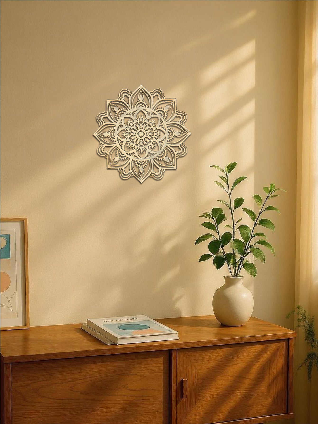 Hand-Hammered Moroccan Metal Mandala Wall Art - Bohemian Living Room Decor - DropOnline.co