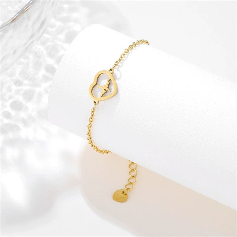 Women's Heart-shaped ECG Bracelet Versatile Hand Jewelry - DropOnline.co