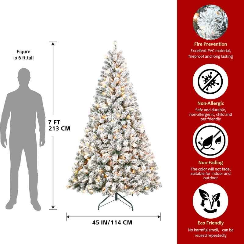 PVC Christmas Tree with Lights - Pre-Lit Holiday Decoration
