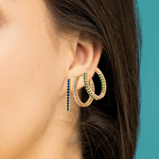 Circle Female Earrings Ear Clip Multicolor Zircon Elegant - DropOnline.co