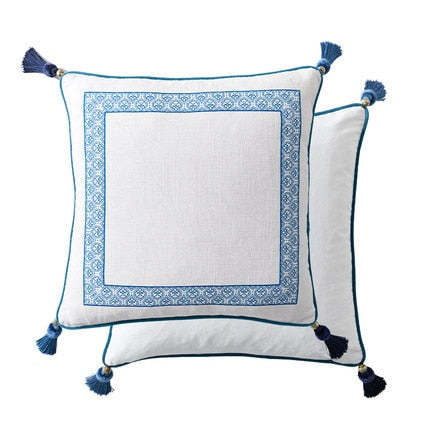 Blue And White Porcelain New Chinese Style Living Room Office Sofa Cushion Cover - DropOnline.co