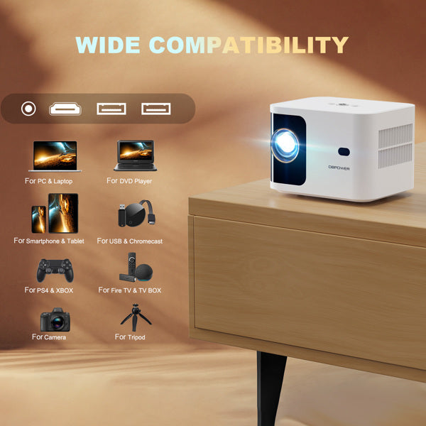 DBPOWER H89 720P Projector With Motorized Focus 5G-It Is Prohibited To Sell On Amazon, Walmart, And Temu Platforms, And It Will Not Be Shipped On Weekends - DropOnline.co