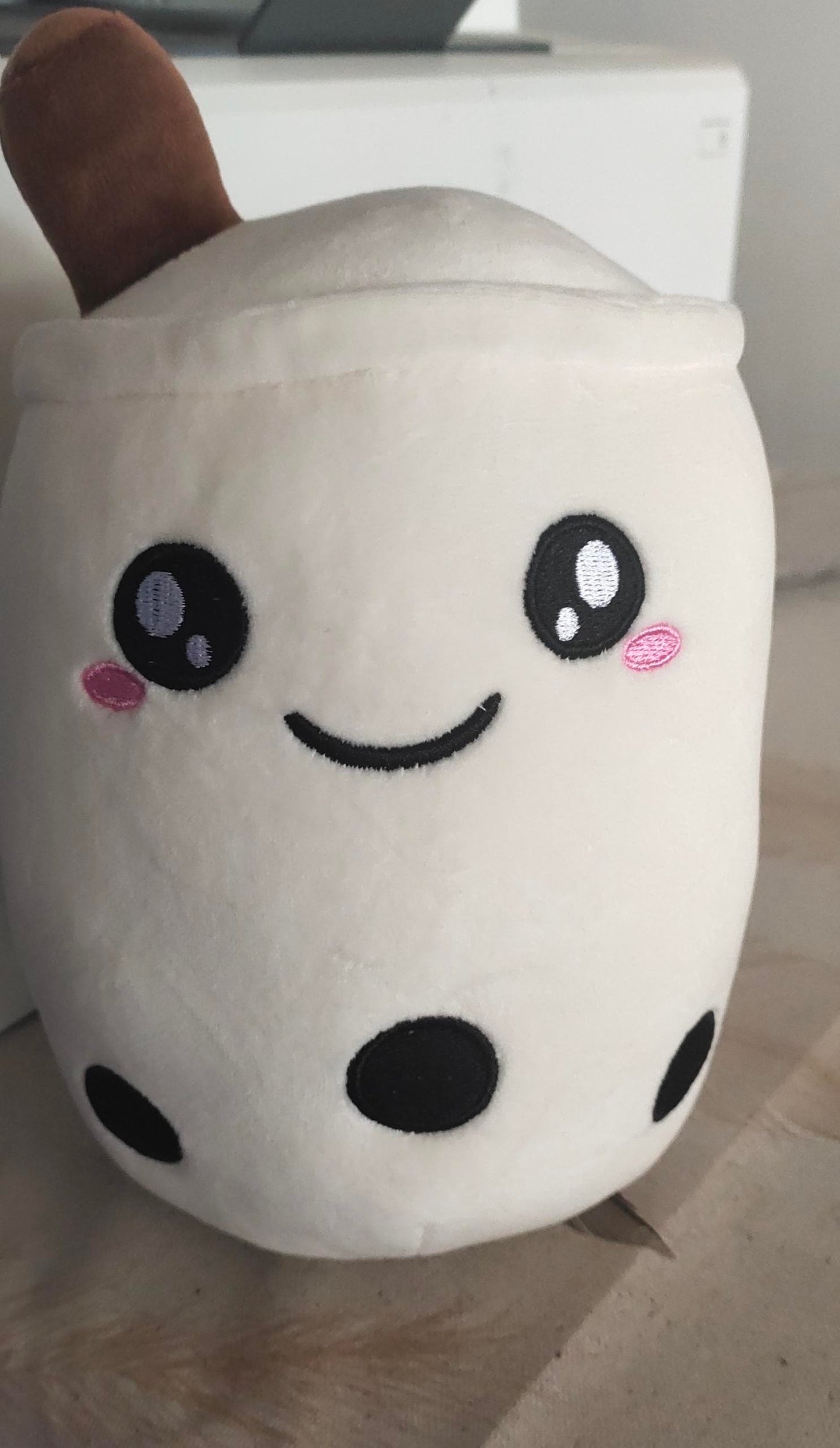 Boba Tea Plush Toy - Cute Strawberry Milk Tea Stuffed Animal Pillow Cushion for Kids - DropOnline.co