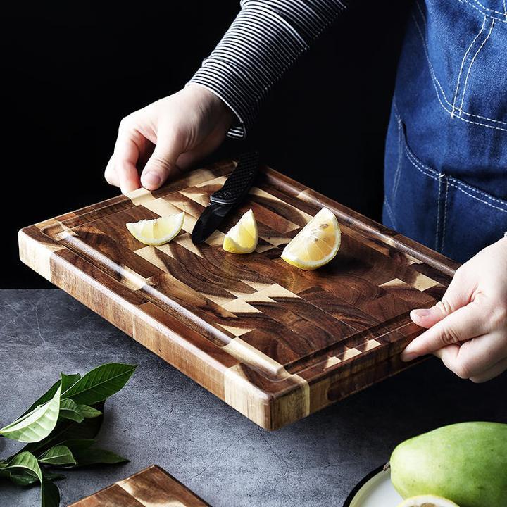 Kitchen Household Parquet Solid Wood Cutting Board - DropOnline.co