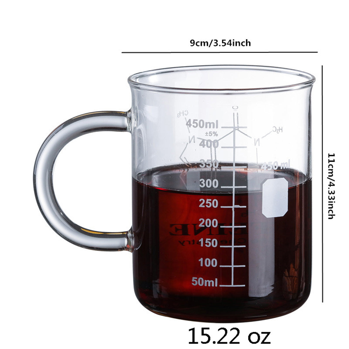 1PCS High Borosilicate Glass Cup,Coffee Cup,Coffee Shared Cup With Scale Marking - DropOnline.co
