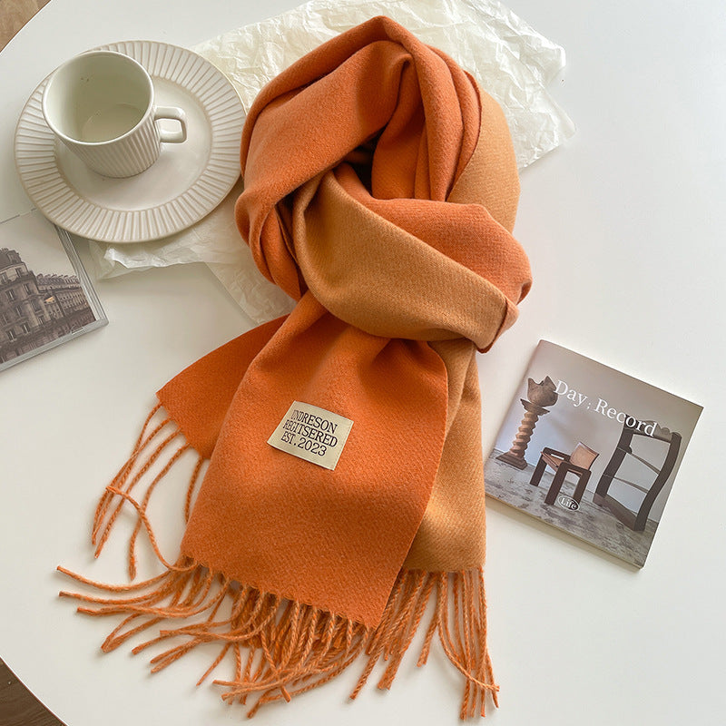 Double-Sided Artificial Cashmere Scarf - Women's Winter Warm Couple Scarf - DropOnline.co