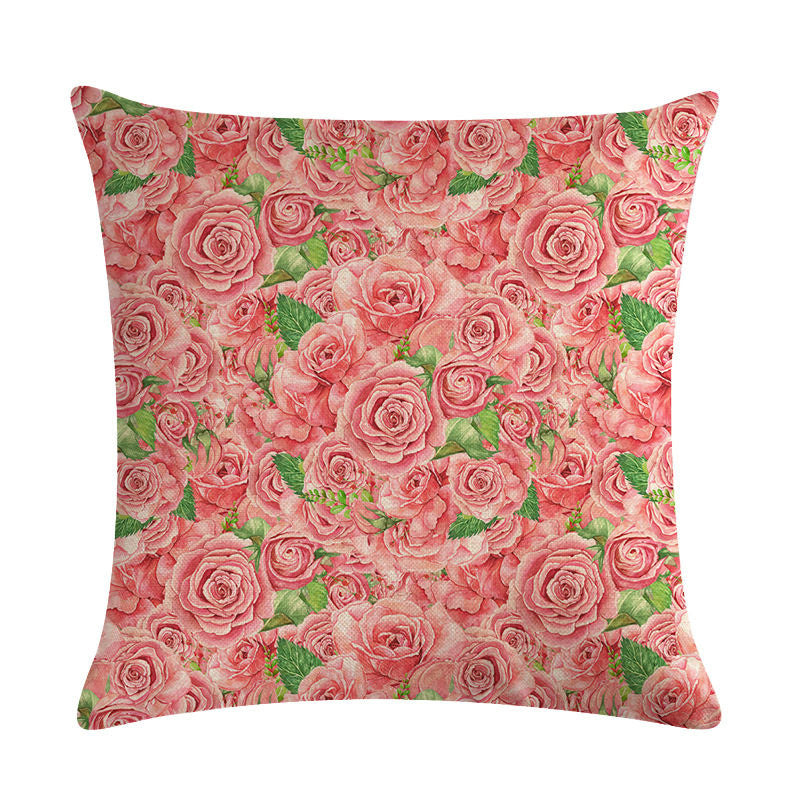 Floral Cushion Cover Cotton Linen Pillowcase - DropOnline.co