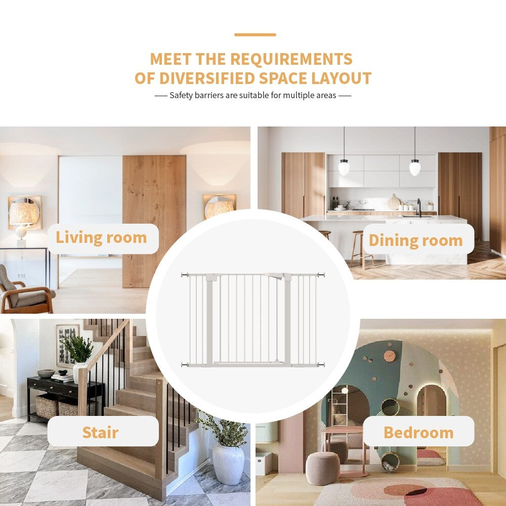 30-Inch High Child Safety Gate - Baby Door Barrier with Extensions for Stairs & Doorways - DropOnline.co