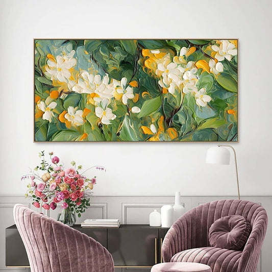Abstract Floral Handmade Oil Painting On Canvas Wall Art Decoration 3d Texture Original Flowers Crabapple Blossoms For Home Bedroom Decor Rolled Frameless Unstretched Painting - DropOnline.co