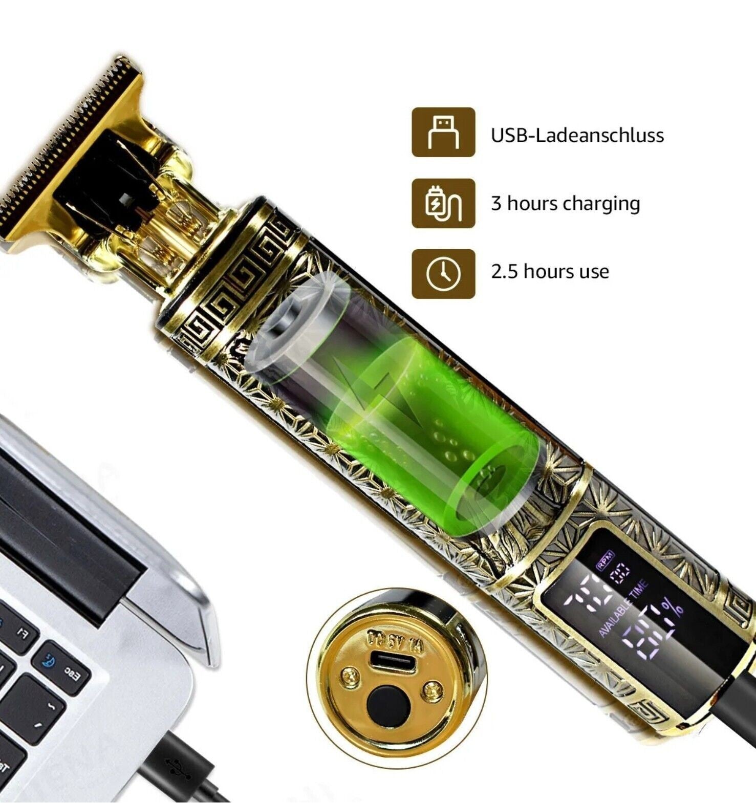 Beard Trimmer Hair Clippers Cordless Hair Cutting Kit Barber Shaving Machine For Men USB Rechargeable 1 PCS - DropOnline.co