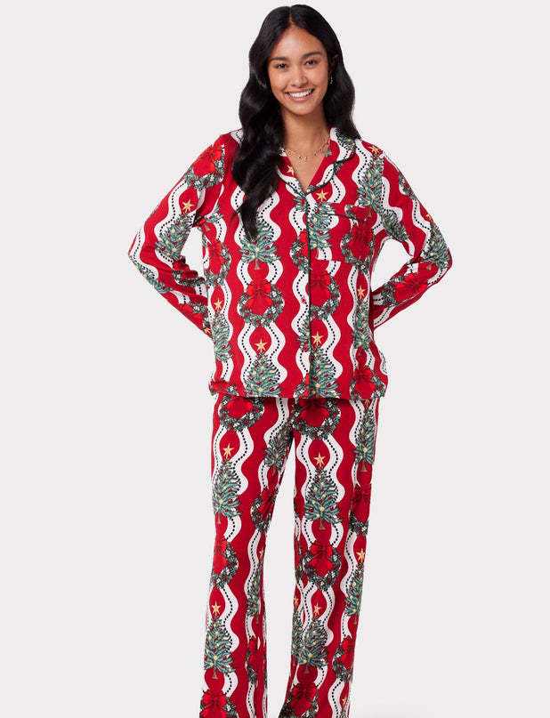 Christmas Printed Long-sleeved Trousers Autumn Ladies Home Leisure Suit