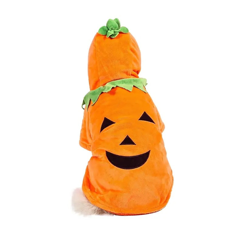 Dog Hoodie Cute Funny Halloween Style Pumpkin Cosplay Costume Warm Puppy Fleece Clothes - DropOnline.co