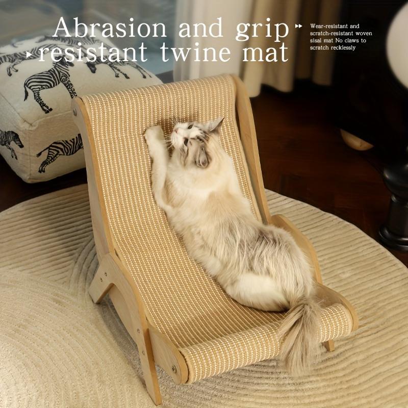 2-in-1 Cat Hammock And Scratching Post Durable Linen Rope Pet Rest Chair For All Seasons - DropOnline.co