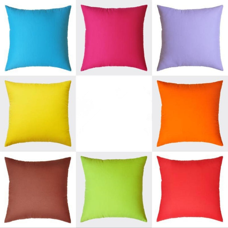 Solid Color Cushion Sofa Pillow White Blue Gray Coffee Color Purple Red Cushion Cover Waist Pillow - DropOnline.co