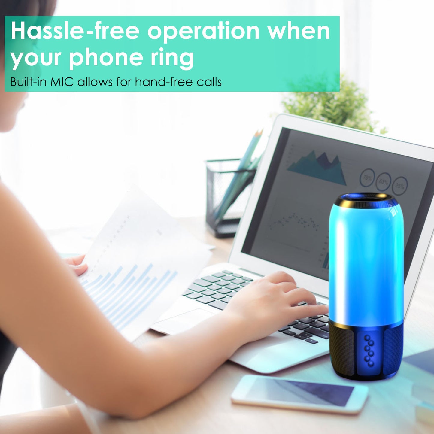 1Pc Wireless Portable Speaker Loud Stereo Speaker With 6 Color Changing Lights Radio Party TWS Speaker For Home Outdoor Travelling - DropOnline.co