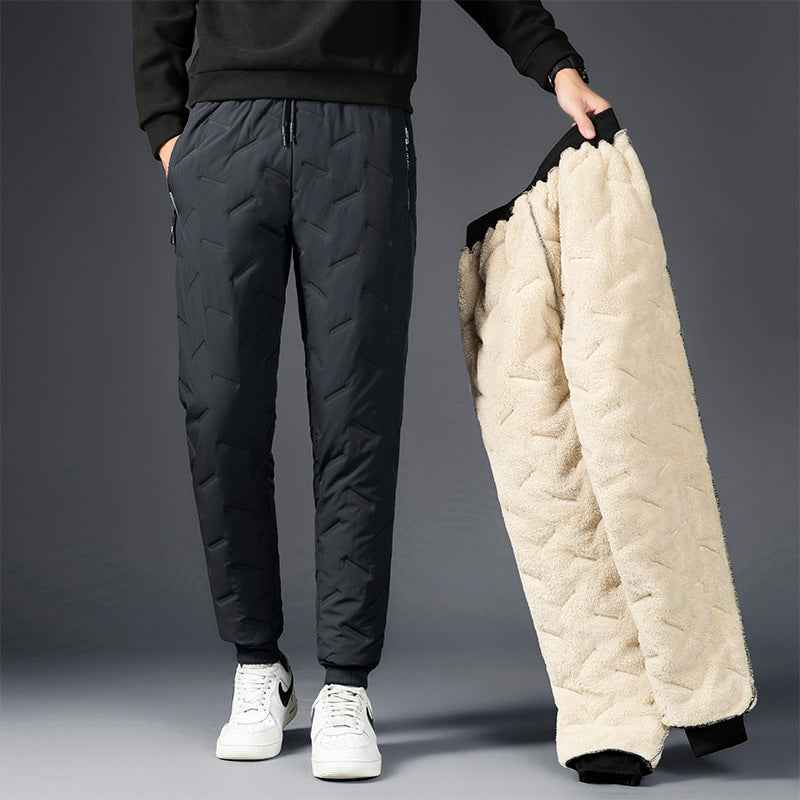 Men's Padded Cotton Trousers with Cashmere - Warm Winter Pants