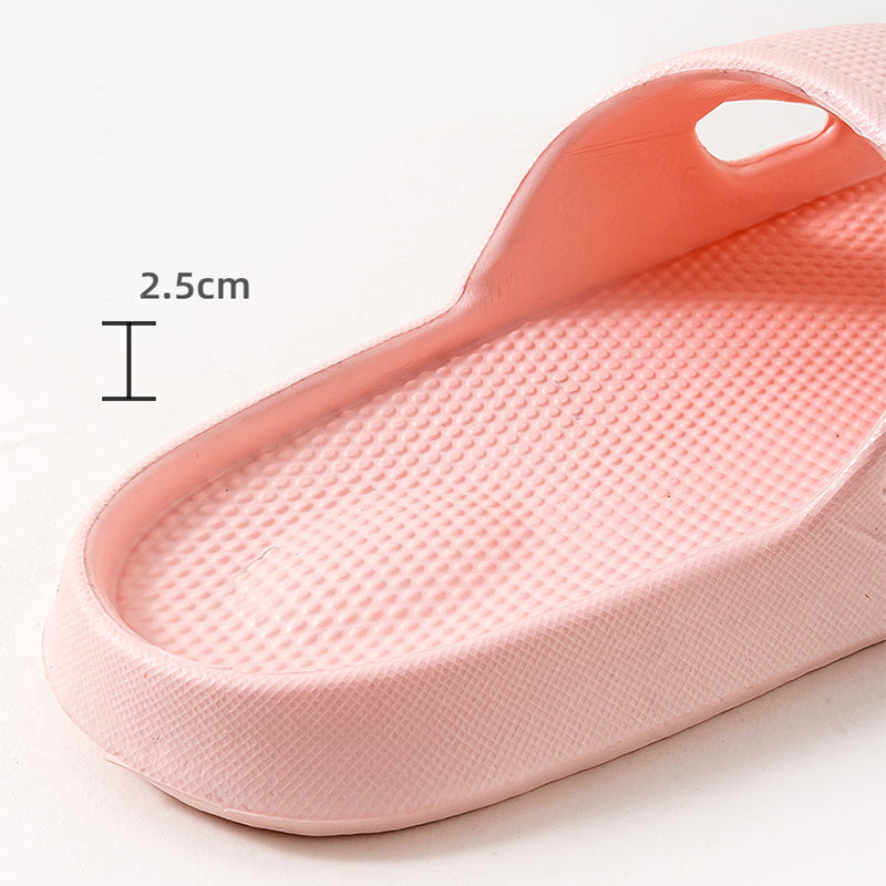 Solid Color Thick Bottom Home Slippers Summer Non-slip Floor Bathroom Slipper Women Men Couples Shoes - DropOnline.co
