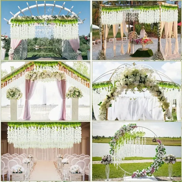 36pcs White Artificial Wisteria Flowers - DropOnline.co