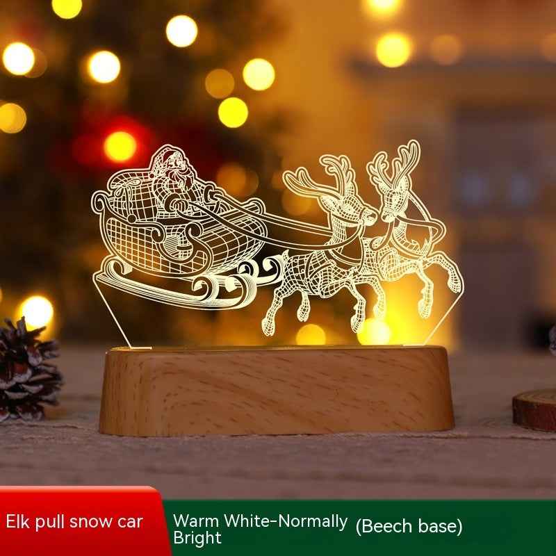 Christmas 3D Acrylic LED Night Light - Decorative Lamp Holiday Gift for Kids & Home - DropOnline.co