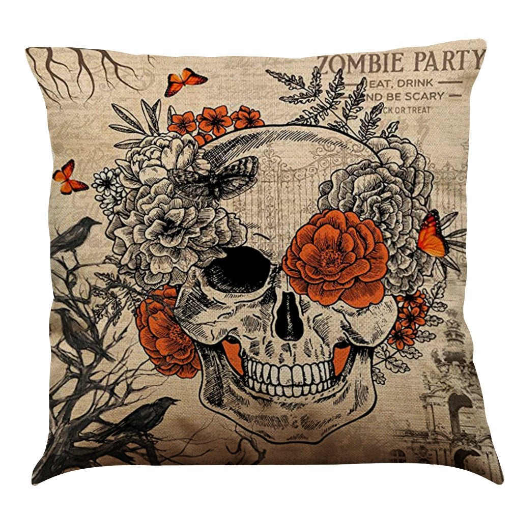 Halloween Cotton Linen Sofa Car Cushion Pillowcase - DropOnline.co