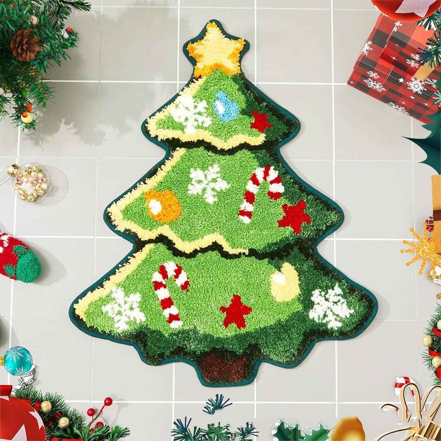 Nordic Christmas Tree Cashmere Mat - Soft Tree Skirt - DropOnline.co