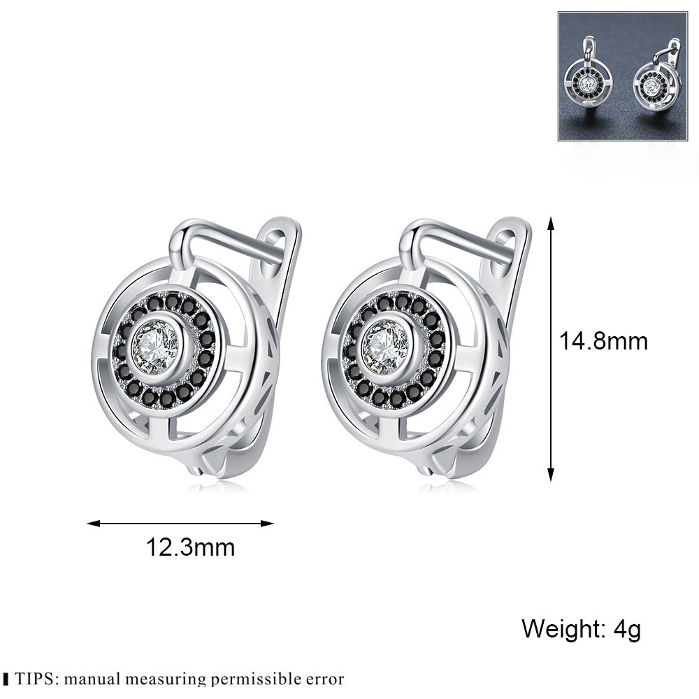 Luxury Shining Over Earrings Studded With Zircon Women's Copper - DropOnline.co