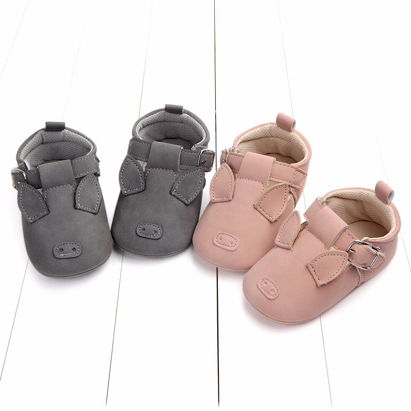 Cartoon Animal Baby Shoes - Soft Non-Slip Leather First Walking Shoes - DropOnline.co