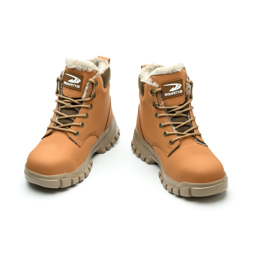 Men's Snow Boots, Steel-toed Boots, Waterproof Winter Warm Fur-lined Shoes - DropOnline.co