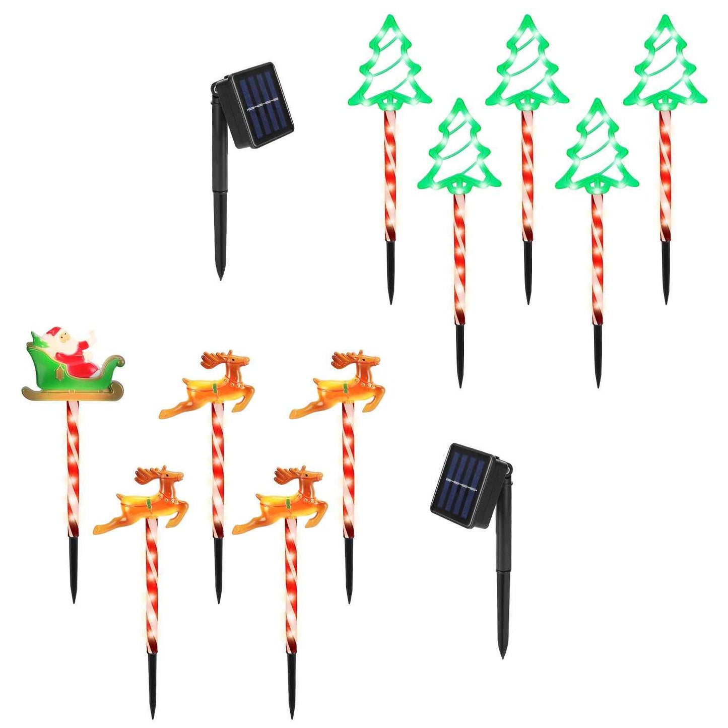 Christmas Outdoor Pathway Lights - 5 Pack LED Stake Lights with 8 Modes IP44 Waterproof - DropOnline.co