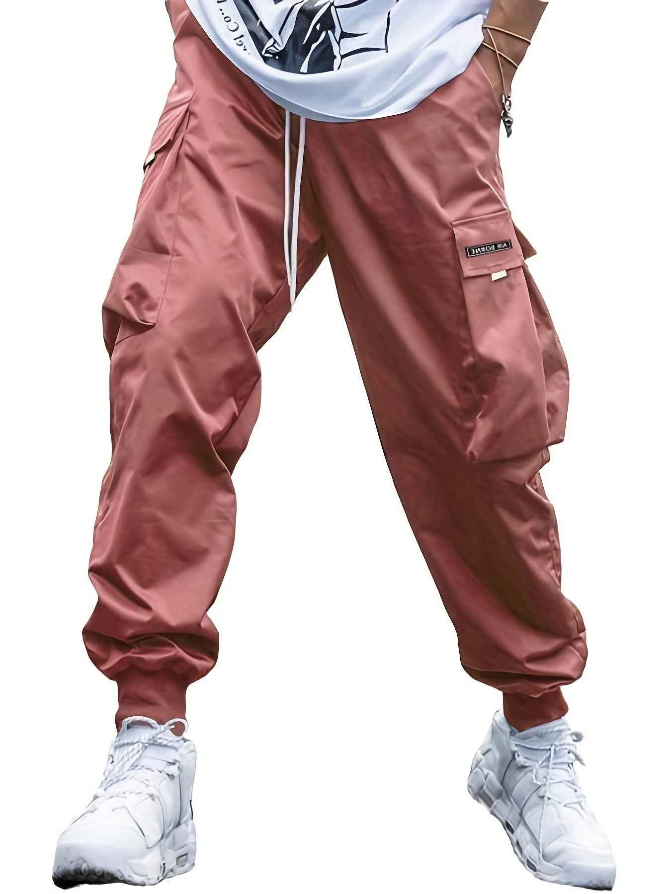 Men's Multi-Pocket Cargo Pants - Hip-Hop Streetwear Drawstring Trousers