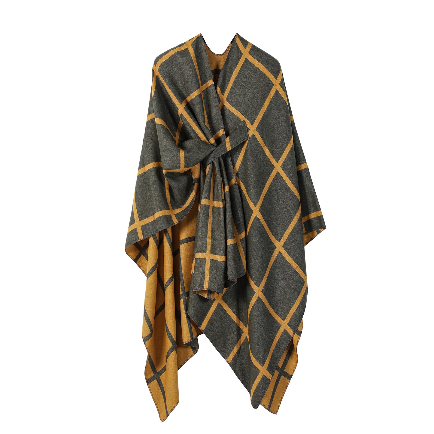 Women's Fashion Gingham Check Warm Scarf - Classic Plaid Winter Wrap - DropOnline.co