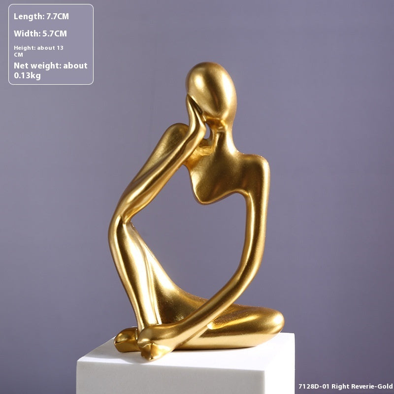 Mini Abstract Thinker Sculpture - Modern Resin Home Ornament Entrance Decoration - DropOnline.co